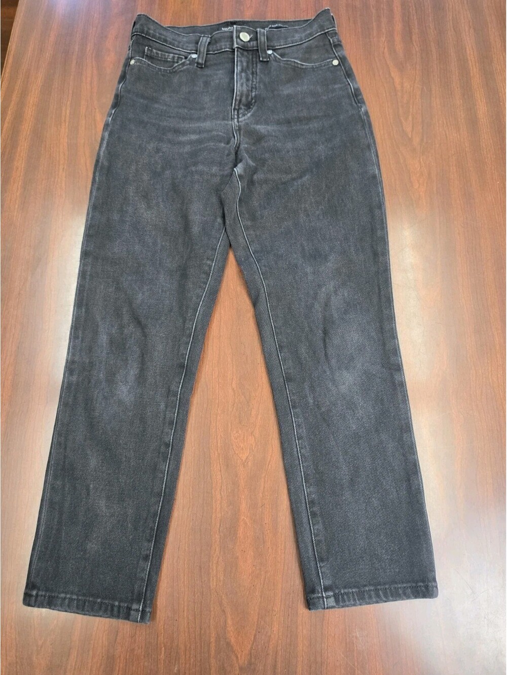 Banana Republic 26P Black Denim Ultra High Rise Slim Fit Petite Jeans Minimalist